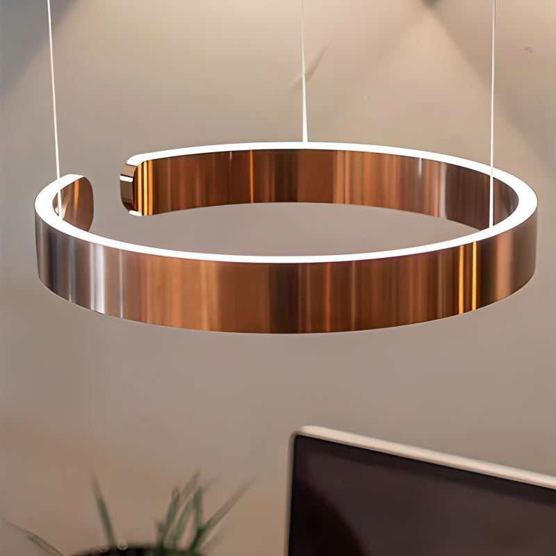 Sleek Circular LED Ring Chandelier For Living Room Decor