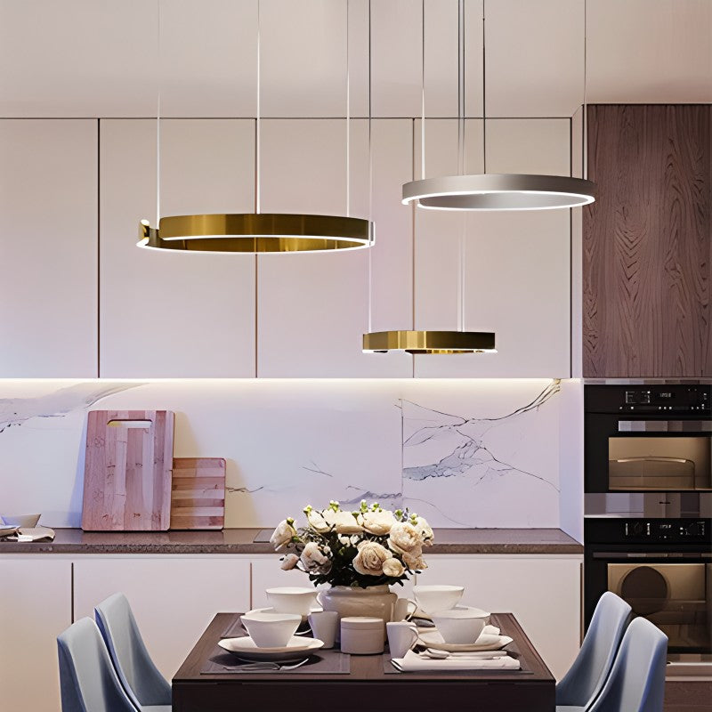Sleek Circular LED Ring Chandelier For Living Room Decor