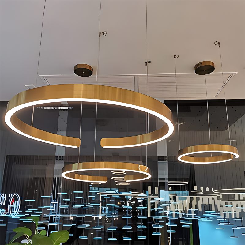 Sleek Circular LED Ring Chandelier For Living Room Decor