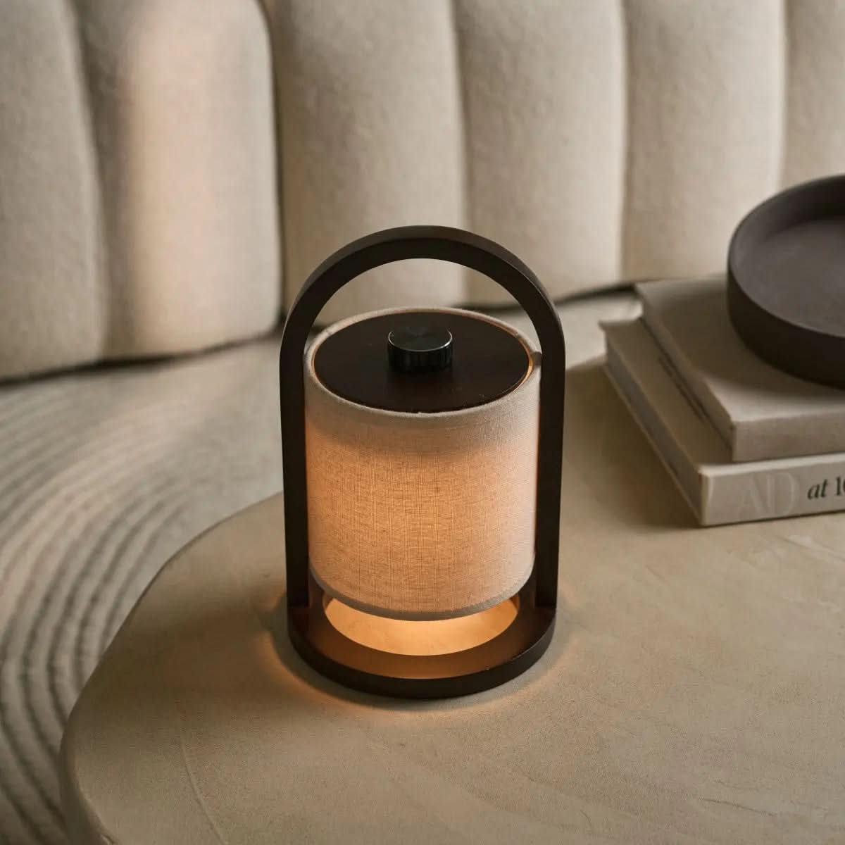 LumaOak Table Lamp LED, Cordless, Three Modes, 100-Hour Battery For Elegant Homes