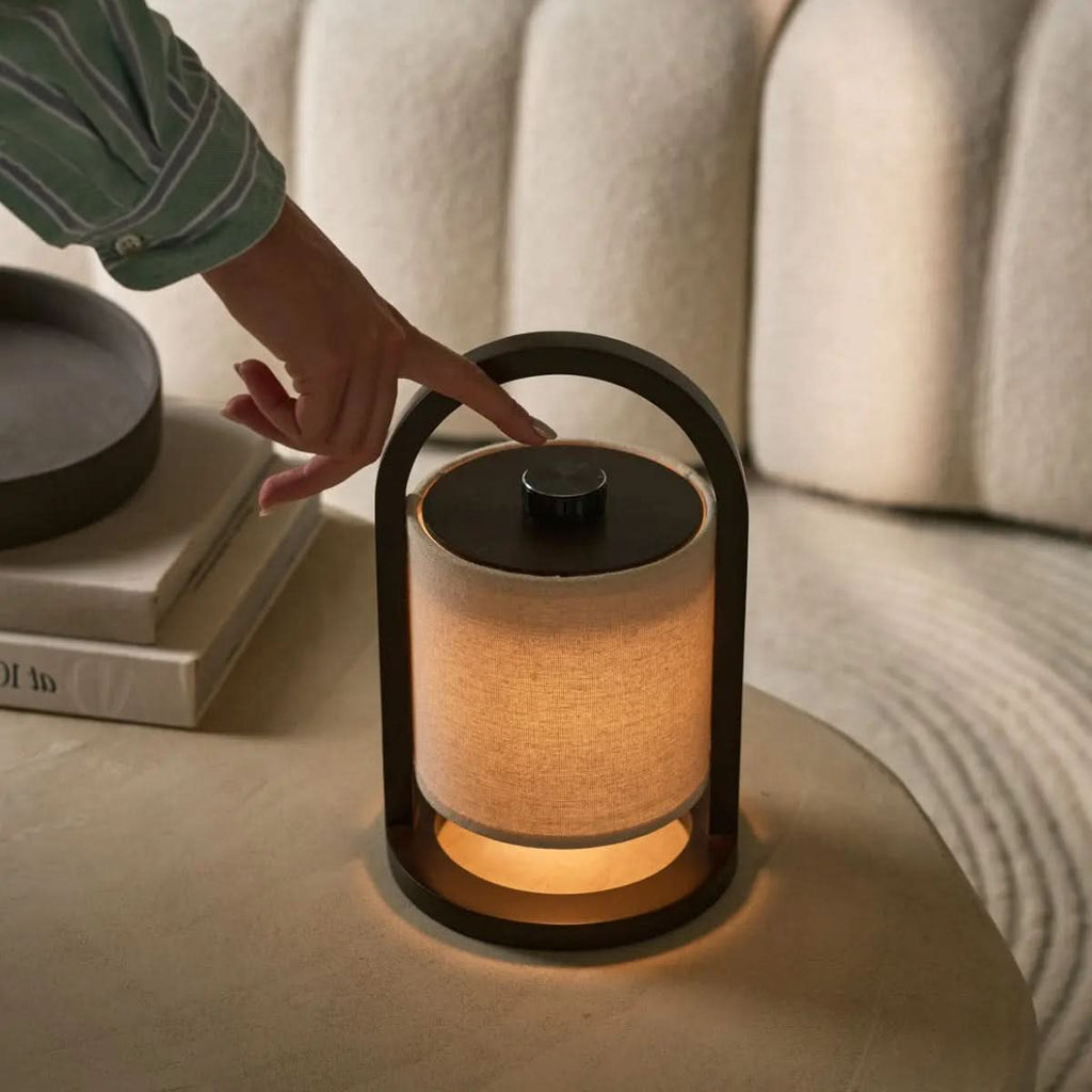 LumaOak Table Lamp LED, Cordless, Three Modes, 100-Hour Battery For Elegant Homes