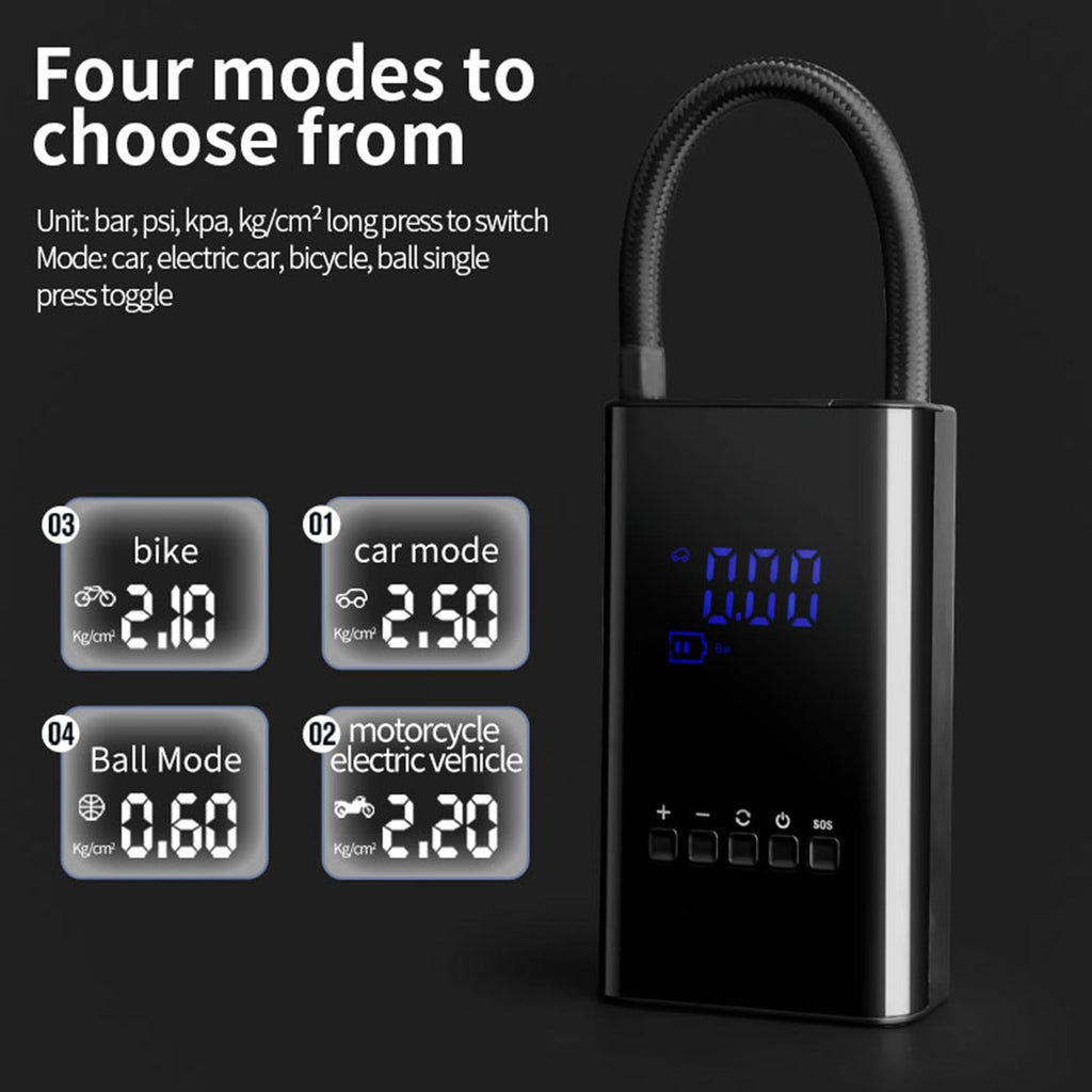 Road Buddy Compact Tire Pump With LED Display For Quick Tire Inflation