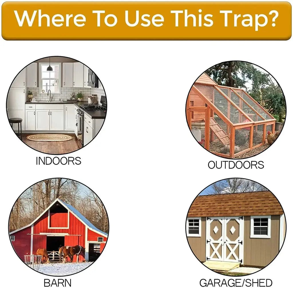 Rodent Control Bucket Trap With Flip Lid And Sanitary Disposal