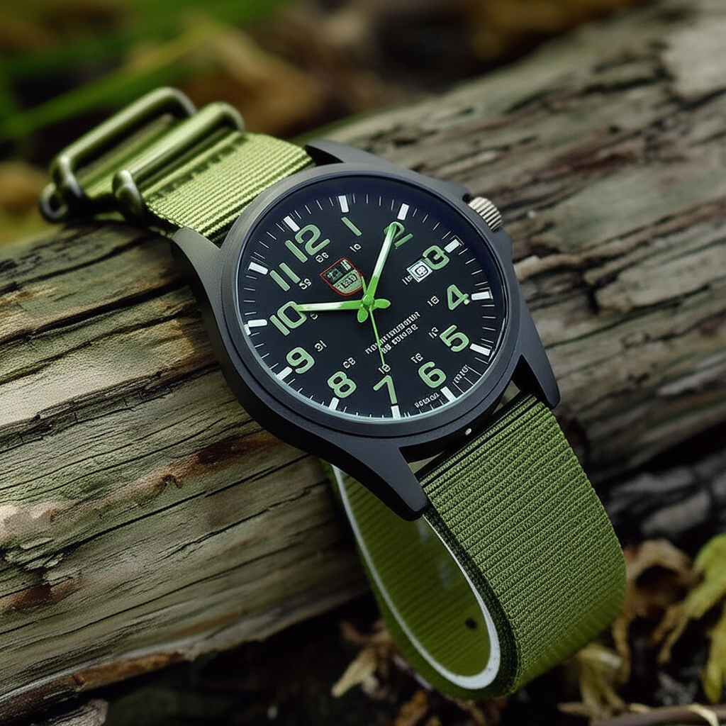 Rugged Outdoor Watch: Waterproof Hiking Timepiece With Stopwatch And Night Illumination