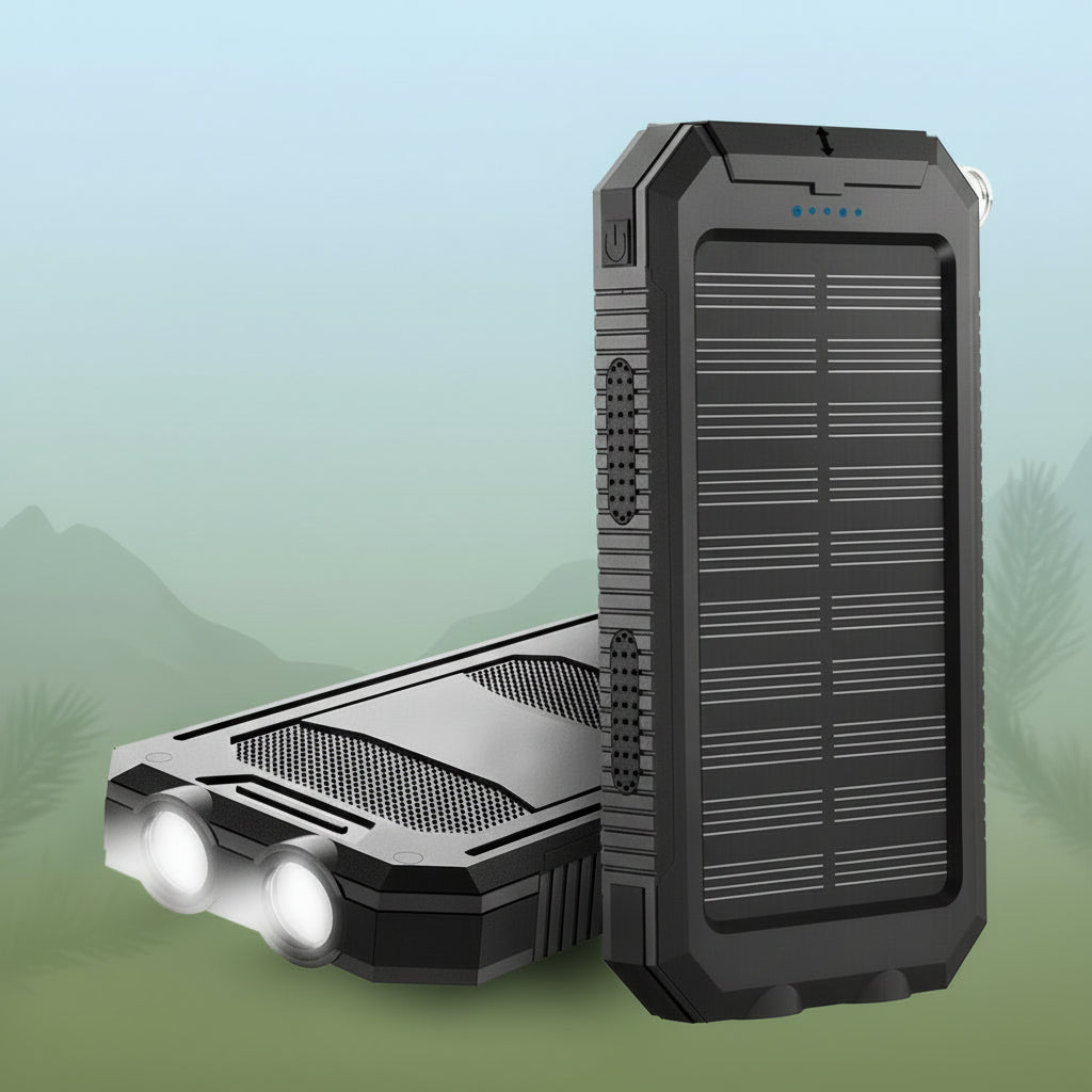 Rugged Solar Power Bank 20000mAh Outdoor Charger With Two USB Ports