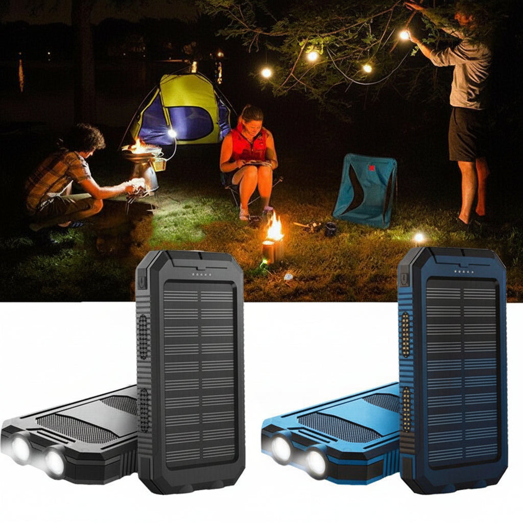 Rugged Solar Power Bank 20000mAh Outdoor Charger With Two USB Ports