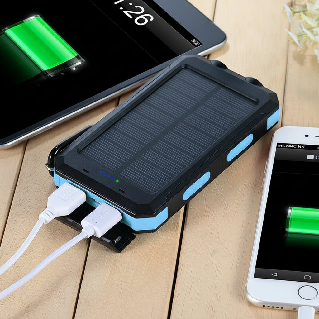 Rugged Solar Power Bank 20000mAh Outdoor Charger With Two USB Ports