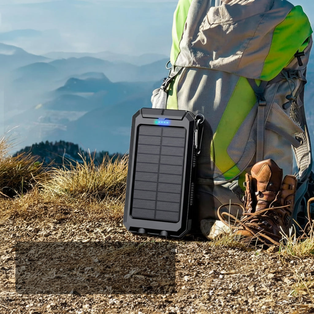 Rugged Solar Power Bank 20000mAh Outdoor Charger With Two USB Ports
