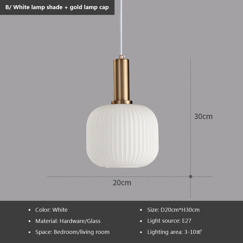 Marise Pendant Lights With Fluted Glass Nordic Decor