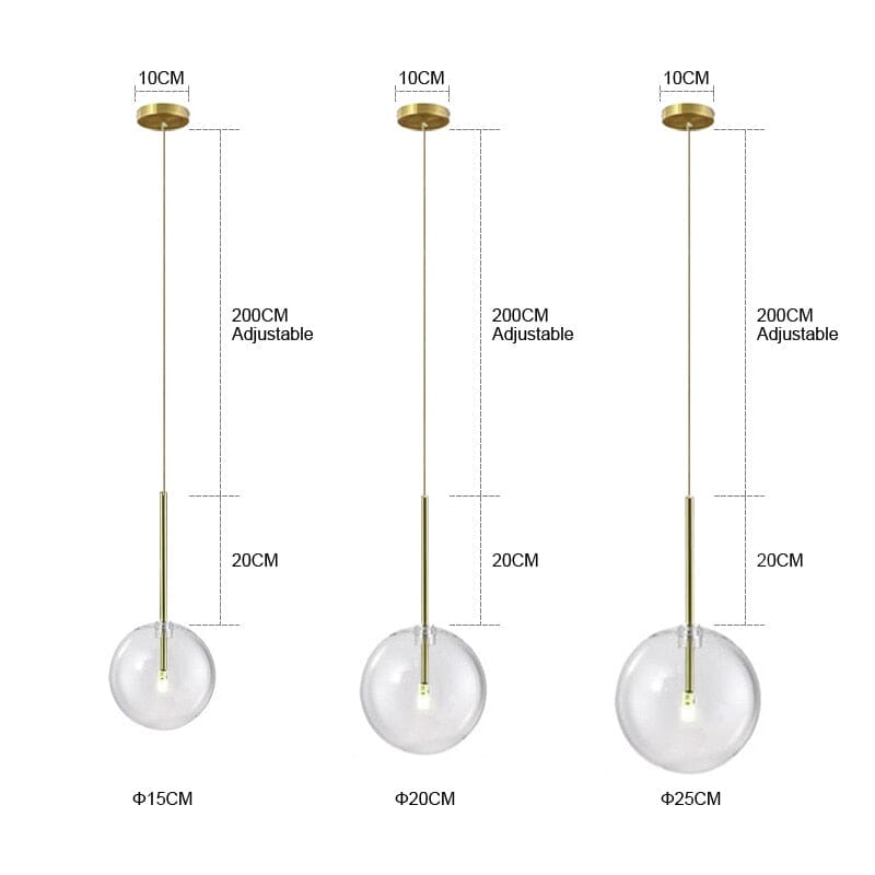 Glass Globe Pendant Lights For Modern Kitchens And Bedrooms