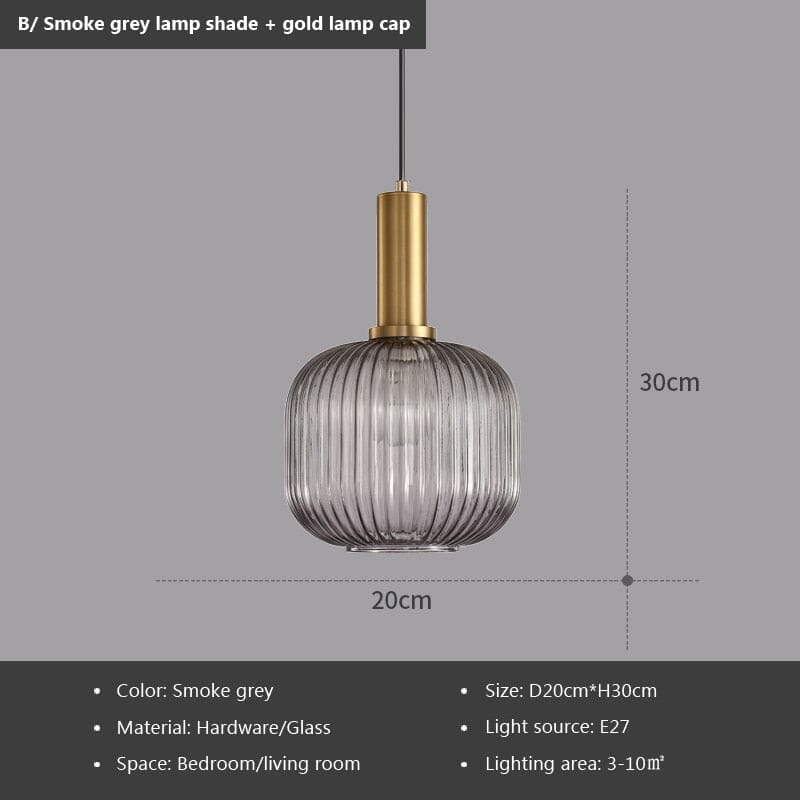 Marise Pendant Lights With Fluted Glass Nordic Decor