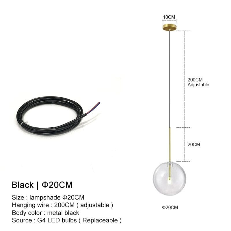 Glass Globe Pendant Lights For Modern Kitchens And Bedrooms