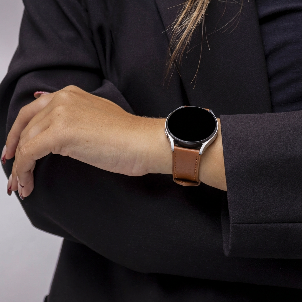 Dark Brown Leather Strap For Samsung Galaxy Watch 7 40mm