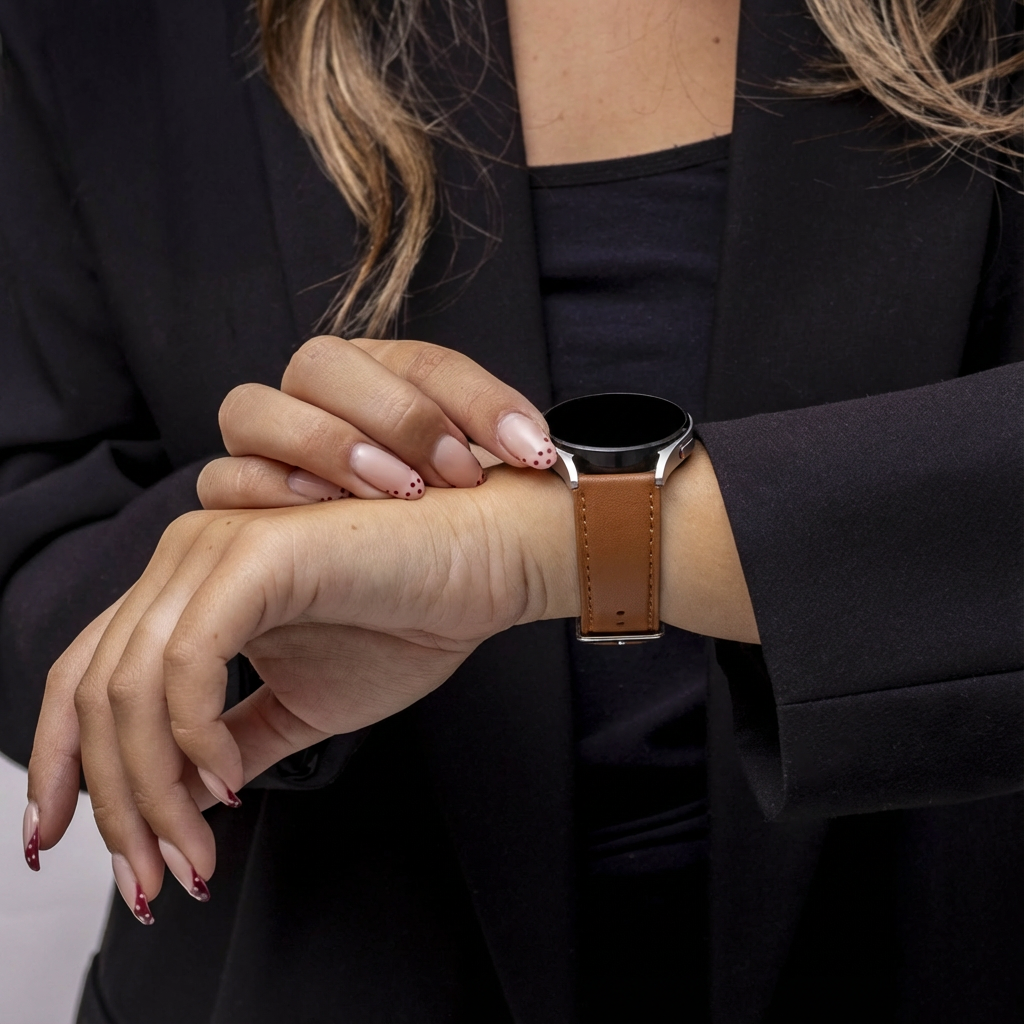 Dark Brown Leather Strap For Samsung Galaxy Watch 7 40mm