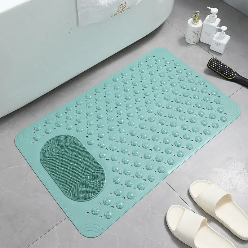 SafeGrip Bath Mat With Foot Scrubber For Safer Showering