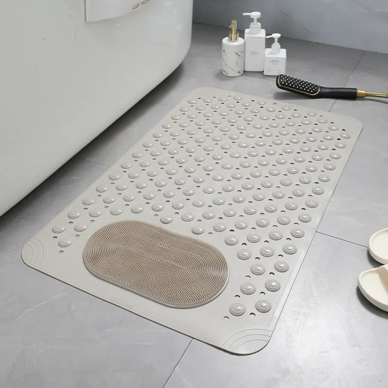 SafeGrip Bath Mat With Foot Scrubber For Safer Showering