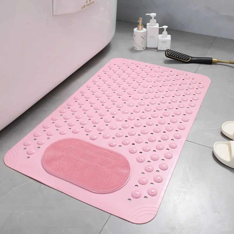 SafeGrip Bath Mat With Foot Scrubber For Safer Showering