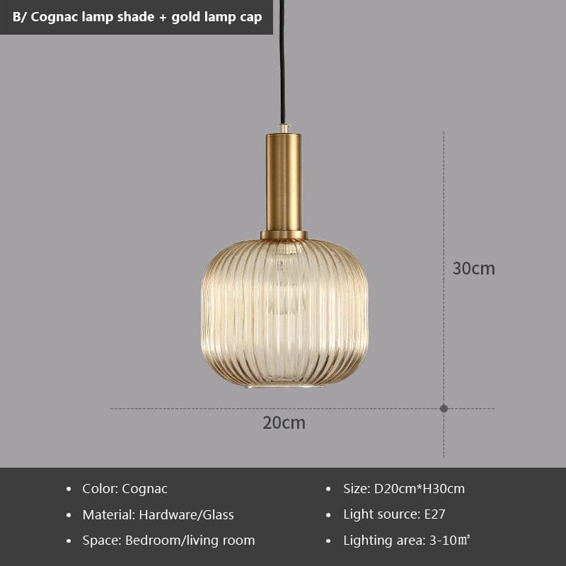 Marise Pendant Lights With Fluted Glass Nordic Decor