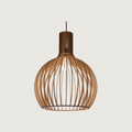 Scandinavian Birdcage Wooden Pendant Light With Adjustable Ceiling Fixture