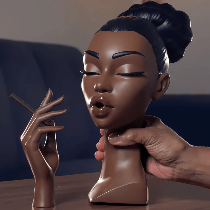Scentra Incense Sculpture With Head Of A Black Woman For Elegant Home Decor