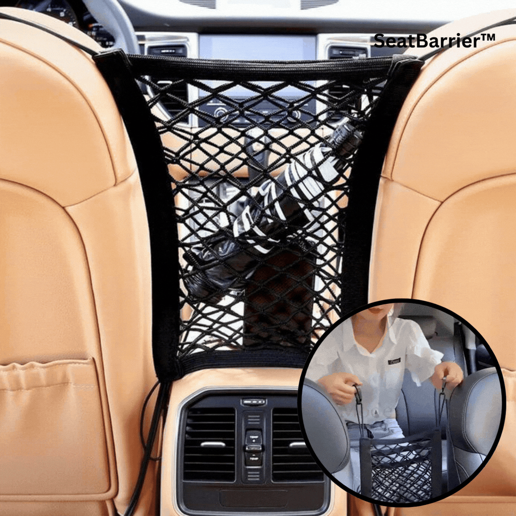 SeatBarrier Car Organizer With Safety Barrier For Safer Driving With Kids And Pets