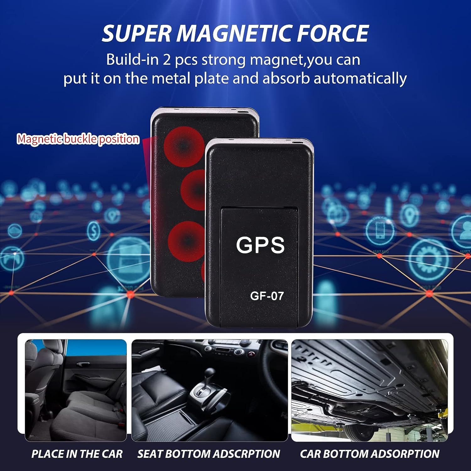 SecureTrack Compact GPS Tracker For Cars With Magnetic Mount For Real-Time Monitoring