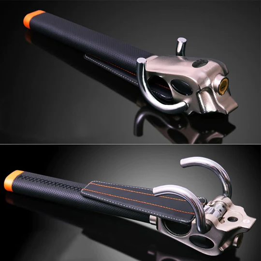 Secure Lock Steering Wheel Lock With Three Way Design For Vehicle Security
