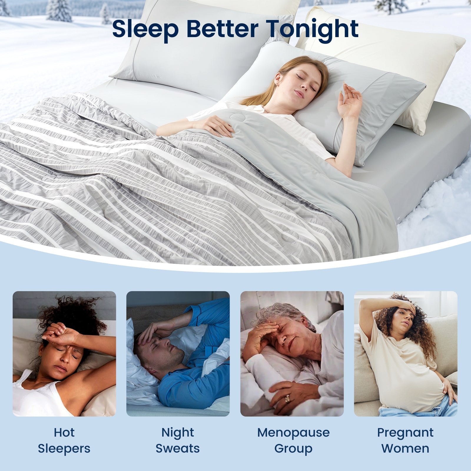 Seersucker Cooling Comforter With Lightweight Striped Design For Airflow