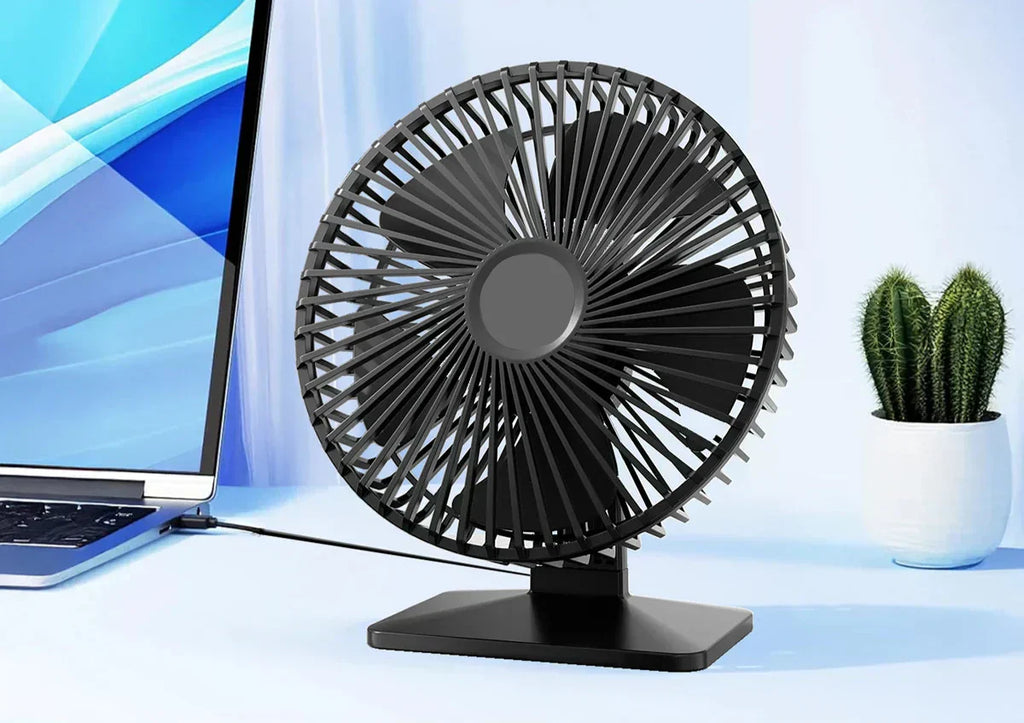 AeroGlow Personal USB Desk Cooling Fan With Four Speeds And 90-Degree Oscillation