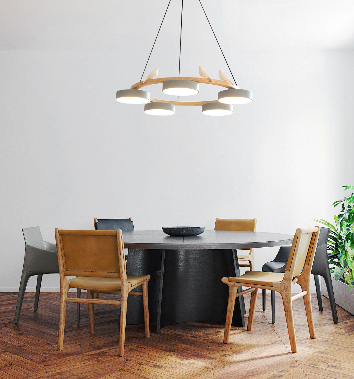 SiennaBird Elegant Gold Round Modern Chandelier For Dining Room