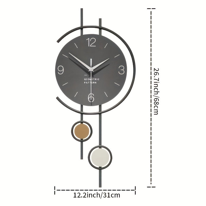 Nordic Silent Wall Clock With Large Numbers And Durable Iron Frame