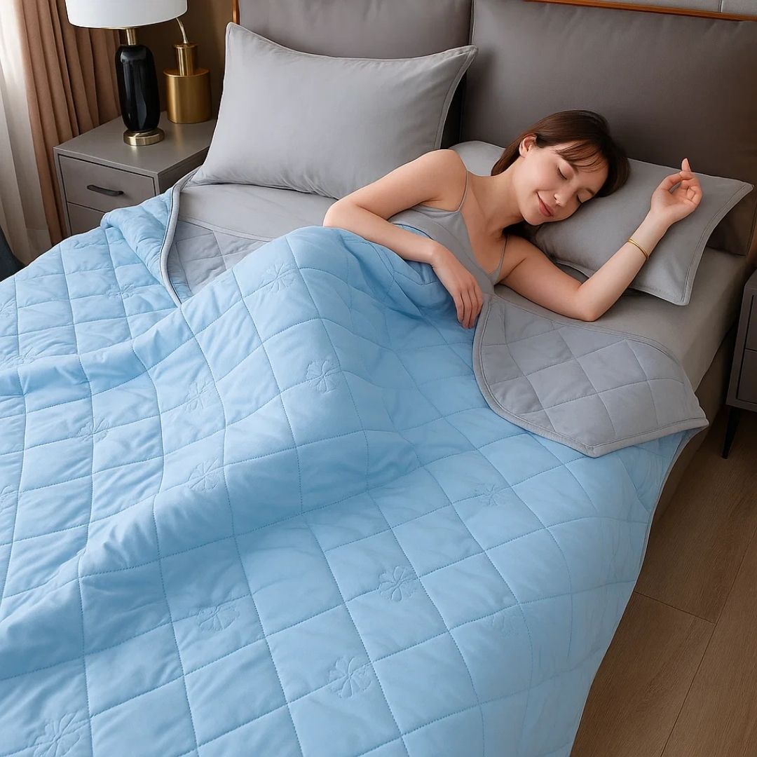 SilkCool Instant Cooling Blanket For Sensitive Skin Hypoallergenic Comfort