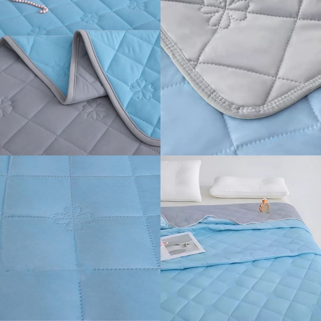 SilkCool Instant Cooling Blanket For Sensitive Skin Hypoallergenic Comfort