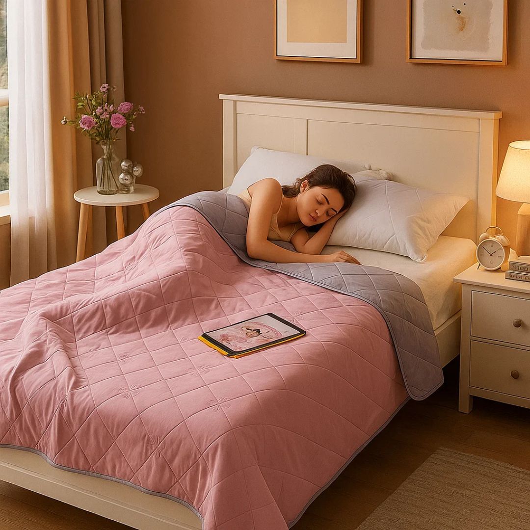SilkCool Instant Cooling Blanket For Sensitive Skin Hypoallergenic Comfort