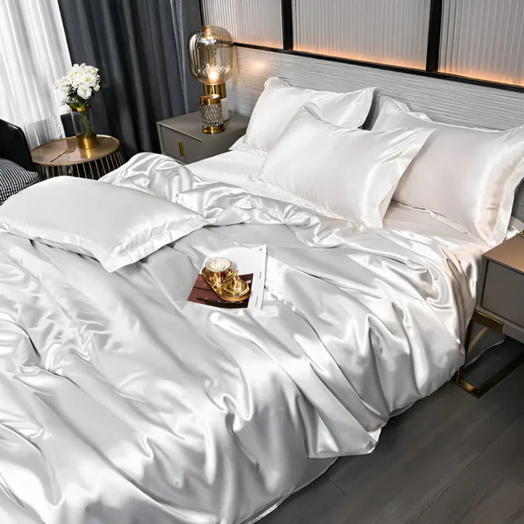 Silk Duvet Cover Set for Breathable Luxury Bedding and Comfort