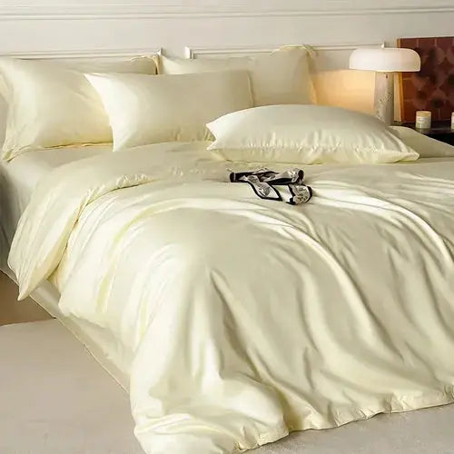 Silky Cooling Duvet Cover Set In Bamboo Fiber With Zipper Closure