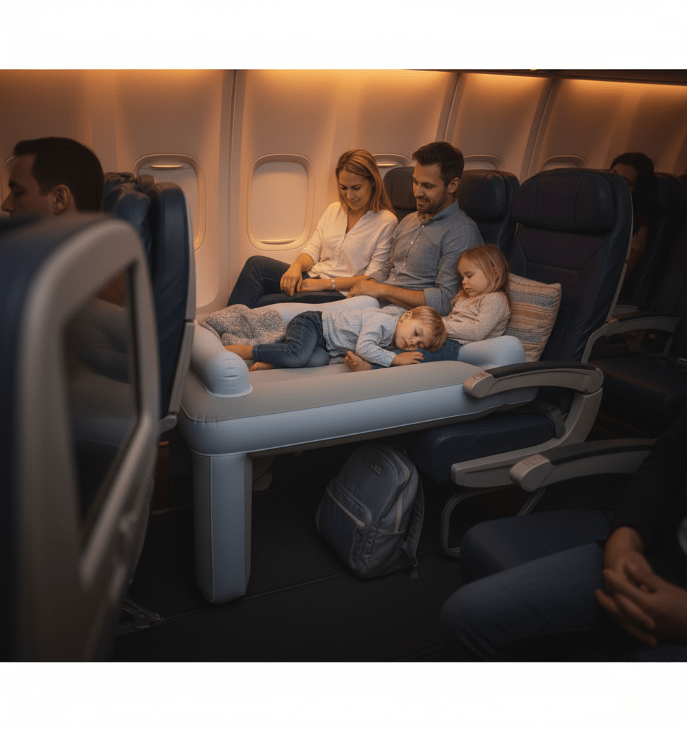 SkyComfort Inflatable Airplane Toddler Seat Bed With Soft Surface For Travel Comfort