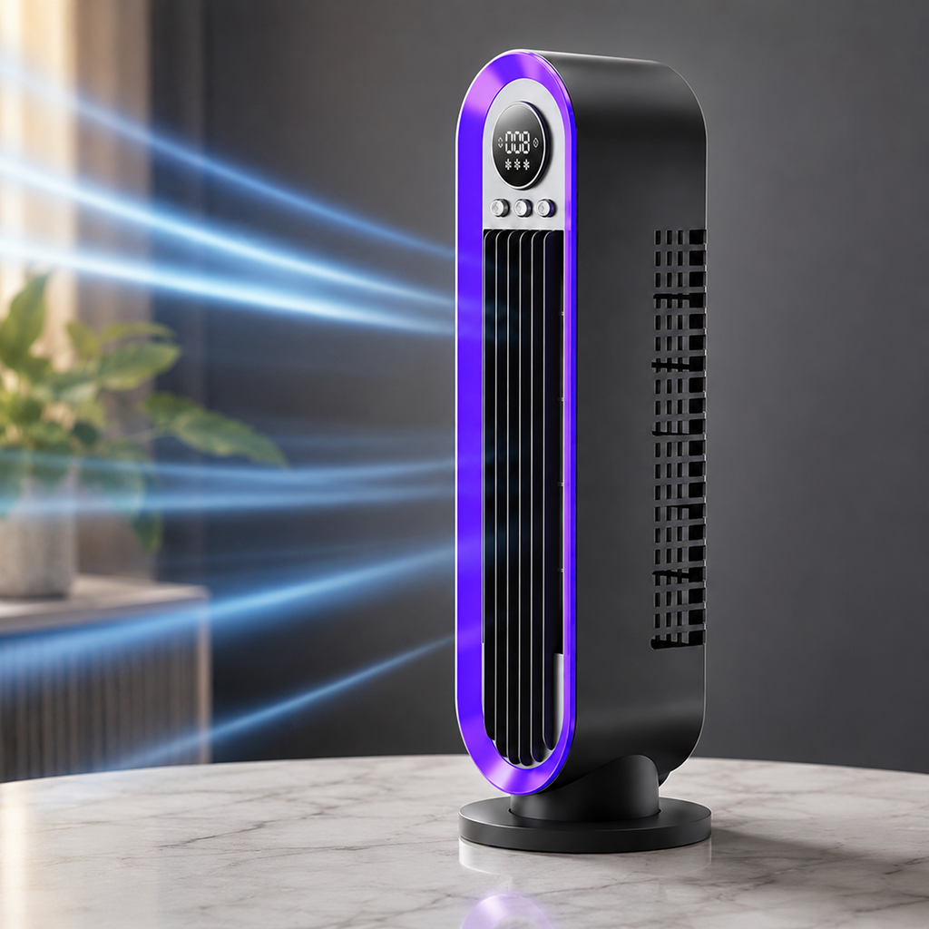 Slim Tower Fan With Remote Control For Quiet Oscillating Cooling At Home