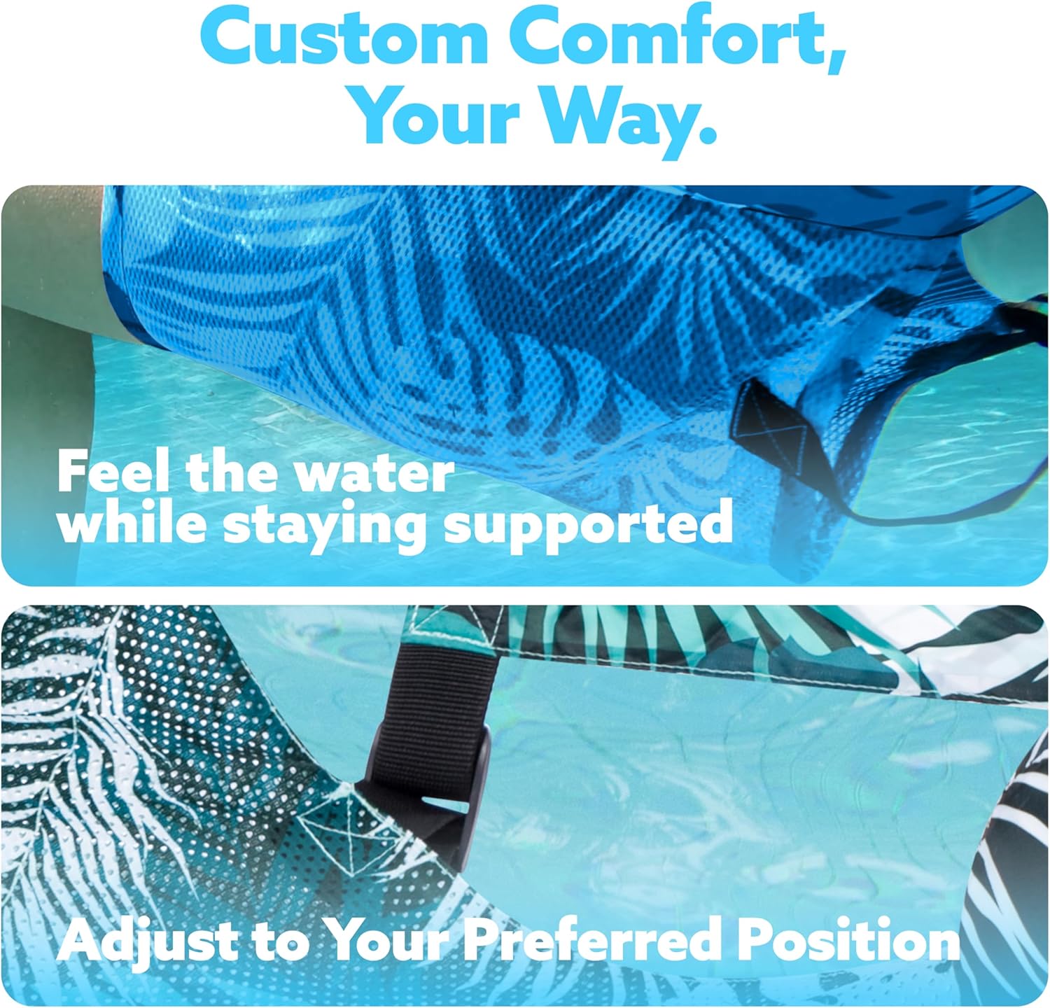Sloosh Tropic-Ease Inflatable Pool Chair With Adjustable Backrest