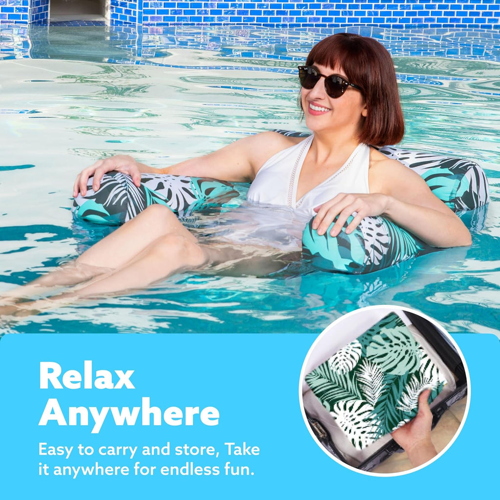 Sloosh Tropic-Ease Inflatable Pool Chair With Adjustable Backrest