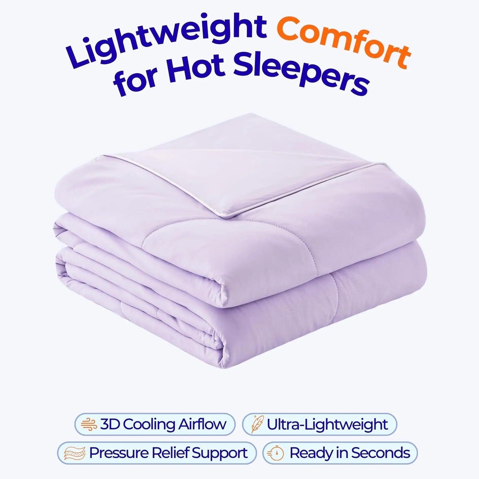 Two-Sided Cooling Comforter With Lightweight Silk-Like Fabric For Summer Sleep