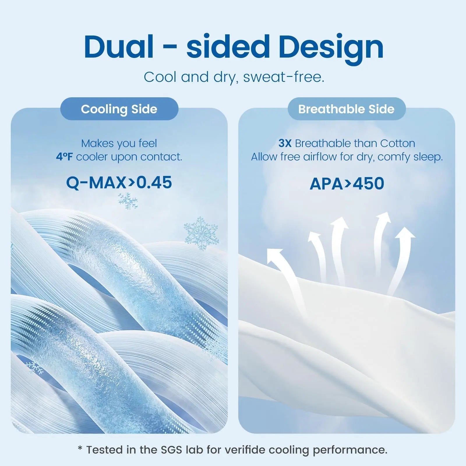 Two-Sided Cooling Comforter With Lightweight Silk-Like Fabric For Summer Sleep