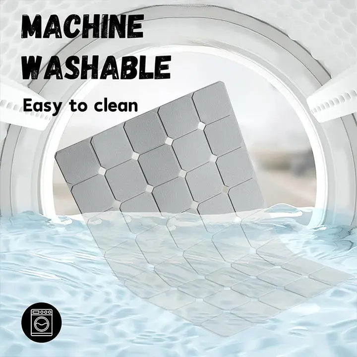 Slip-Resistant Silicone Bath Mat With Suction Cups And Drain Holes