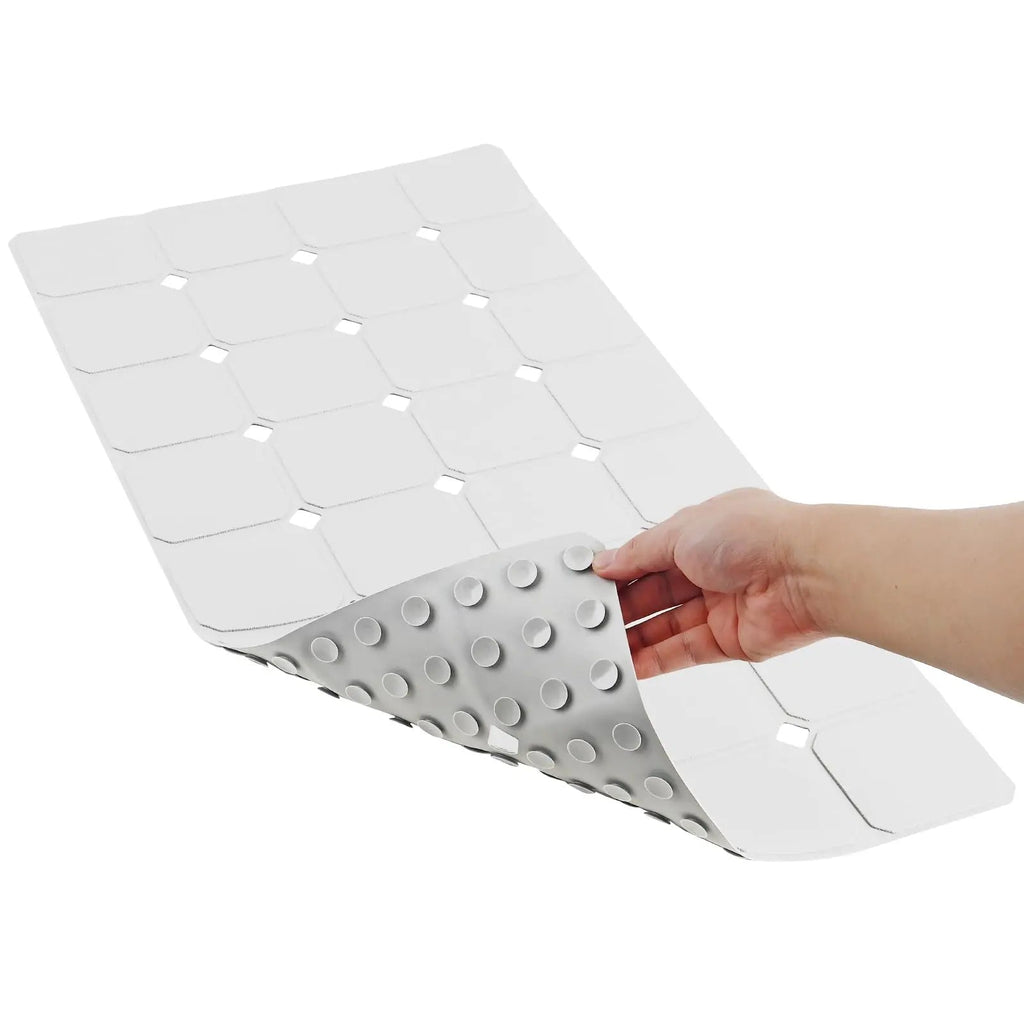 Slip-Resistant Silicone Bath Mat With Suction Cups And Drain Holes