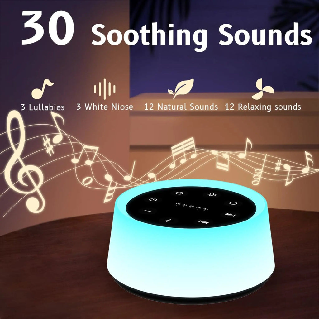 Slumblr Sleep Aid White Noise Generator With RGB Night Light And USB Rechargeable