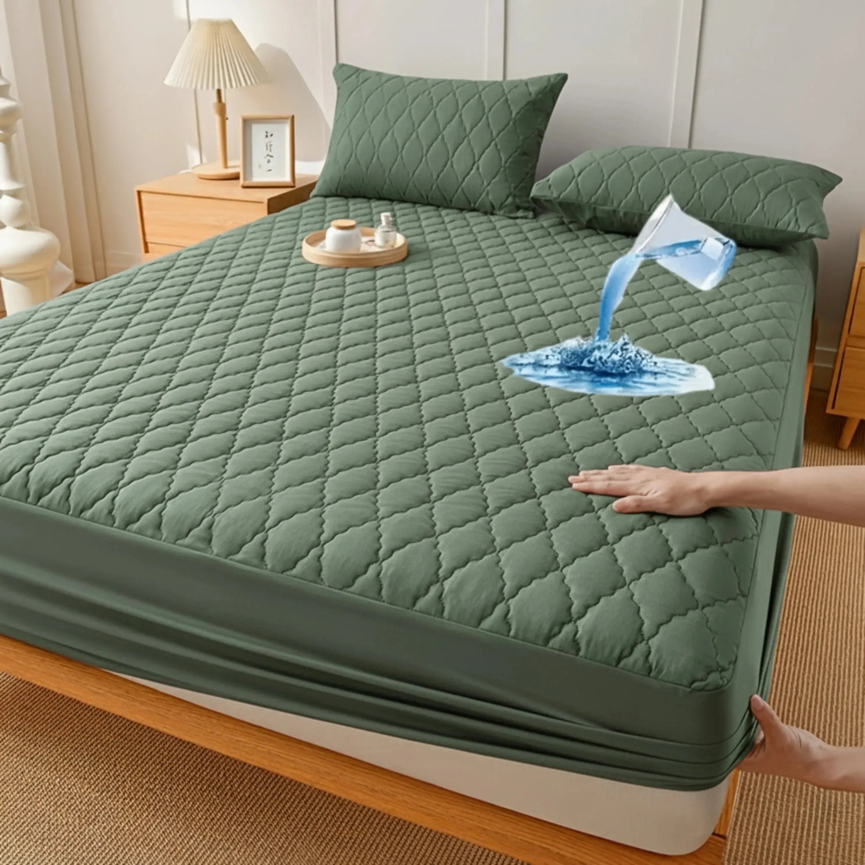 Quilted Protector With Waterproof Layer For Comfortable Sleep
