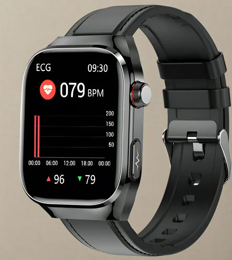 Smart Health Tracker: Sleek Smartwatch With ECG And Blood Sugar Monitoring