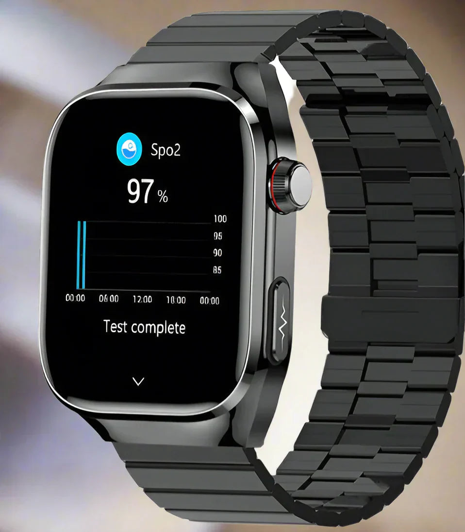 Smart Health Tracker: Sleek Smartwatch With ECG And Blood Sugar Monitoring