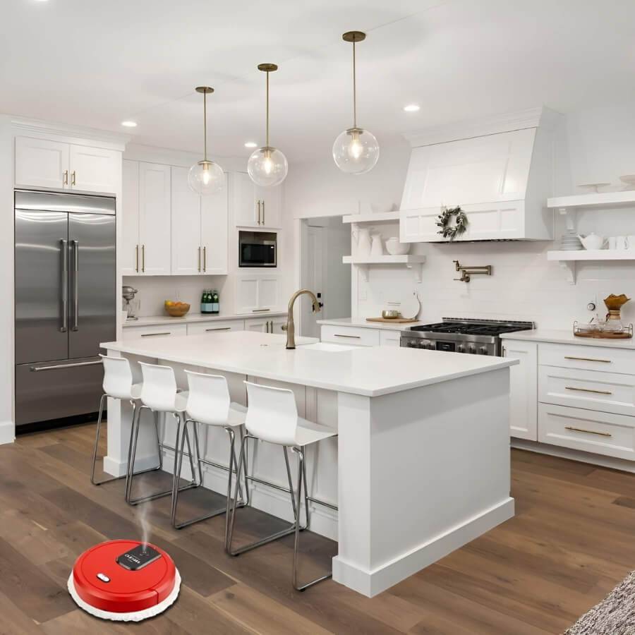 Smart Home Circular Robot Mop Featuring Intelligent Navigation For Pristine Floors