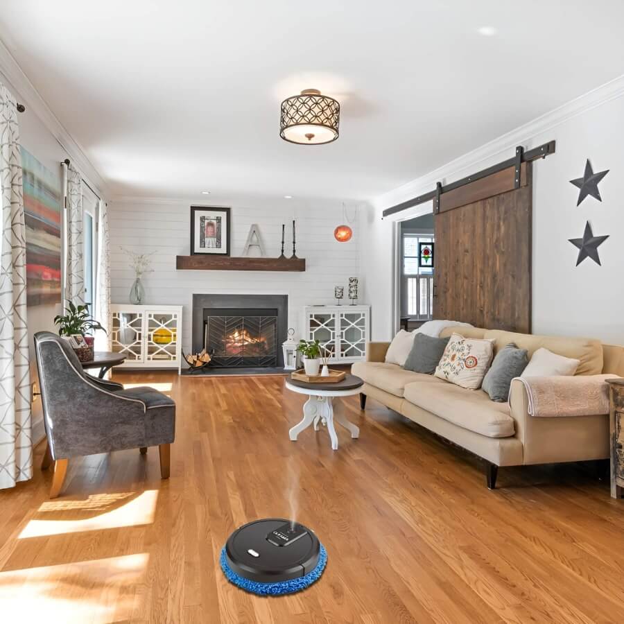 Smart Home Circular Robot Mop Featuring Intelligent Navigation For Pristine Floors